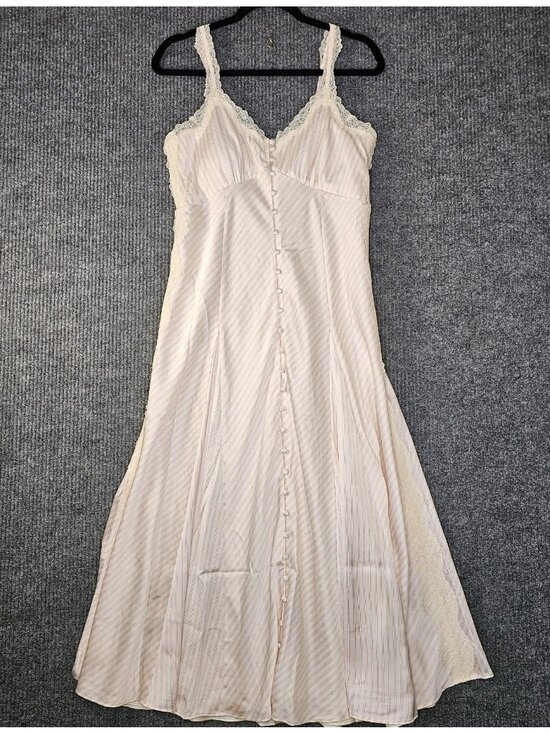 Abercrombie & Fitch Dresses & Skirts - NWT $120 Abercrombie & Fitch bra free lace trim midi dress Pink Stripe sz M